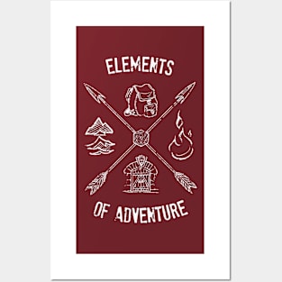 Elements of Adventure - white Posters and Art